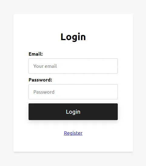 login page