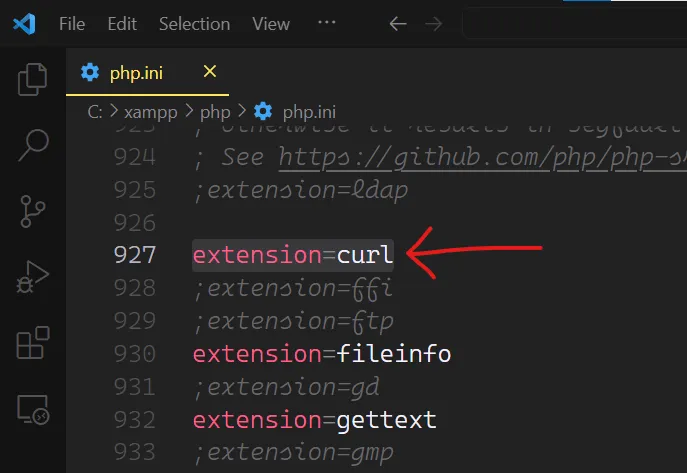 php.ini Curl enable